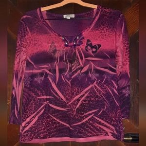 🍀3/15 Great Northwest Butterfly Print Shirt